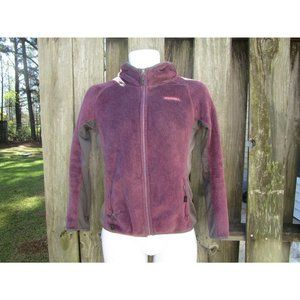 Merrell Polar Tee Women's Fuzzy Fleece Full Zip Hood Pockets Purple XS